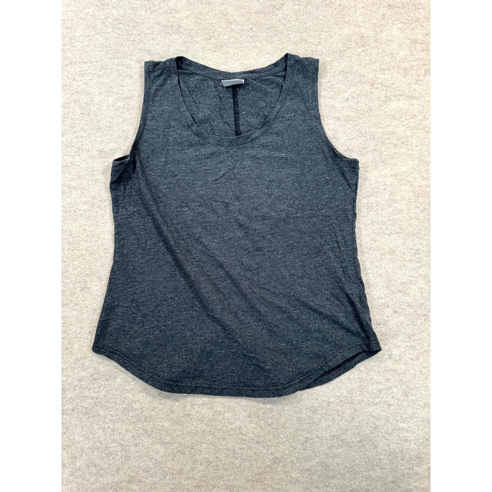 Columbia Tank Top Womens Large Dark Gray Knit Sleeveless Back Slit AK1447